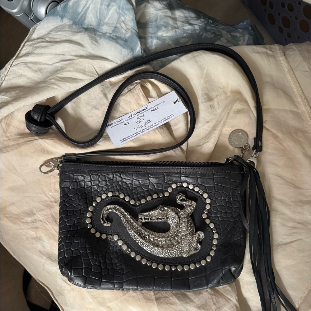 Leatherock crossbody/clutch w Alligator